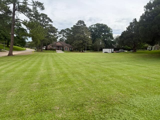 Large estate lawn with fresh mowing stripes Louisiana